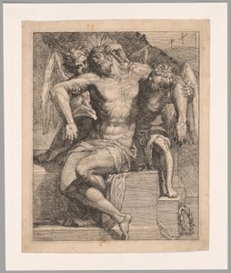 Le Christ mort tenu par des anges
