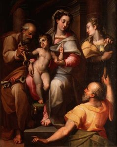 Sainte Famille avec Saint Pierre et Sainte Marie Madeleine - Orazio Samacchini