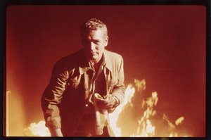 Paul Newman sur le plateau de 