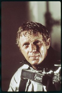 Steve McQueen sur le tournage de 