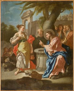 Jésus et la Samaritaine, seconde moitié du XVIIIe siècle (huile sur toile) - Oronzo Tisio