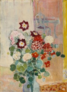 Bouquet de fleurs avec dahlias et cresson - Oskar Moll