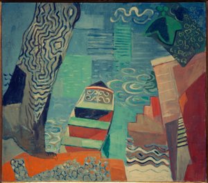 Barque sur le lac - Oskar Moll