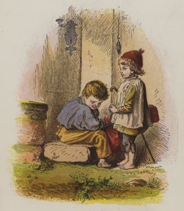 Deux garçons sur le seuil d