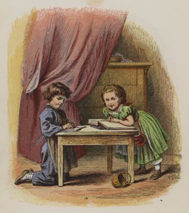 Deux enfants lisant des livres