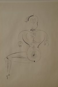 Figure de côté : Figure H2 assise, 1921 - Oskar Schlemmer