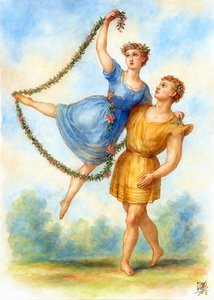 Un couple dansant au printemps - Osvaldo Russo