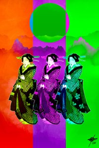 Trio de geishas Pop Art - Osvaldo Russo