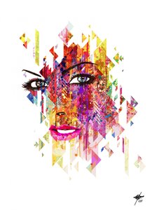 Une femme aux motifs géométriques éclatants - Osvaldo Russo