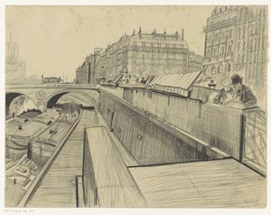 Vue sur le Quai des Grands-Augustins à Paris