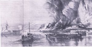 La chute de Sébastopol et la retraite des Russes, 8 septembre 1855, illustration de British Battles on Land and Sea, 1915