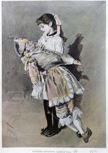 Tendresse enfantine : fille et sa poupée - Oswaldo Tofani
