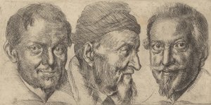 Trois portraits représentant peut-être Camillo Graffico, Ercole Pedemonte et Antoni..., vers 1620-30 - Ottavio Mario Leoni