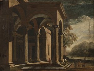 Fantaisie architecturale palais dans un paysage