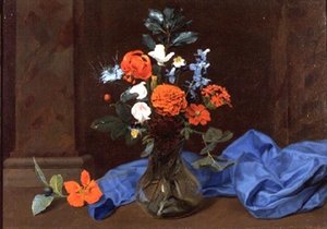 Nature morte de fleurs dans un vase en verre