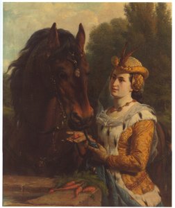 Jacoba van Beieren avec son cheval