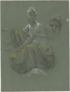 Jeune femme élégante en draperie classique