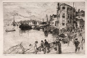 Eaux-fortes de Venise : Quartiers de Castello, Riva, 19ème siècle