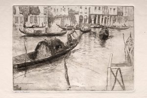 Eaux-fortes de Venise : Traghetto San Felice, 19ème siècle
