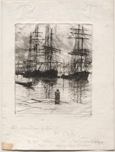 Trois navires, Venise, 1880 - Otto H. Bacher