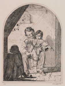 Le garçon apprend à jouer du violon