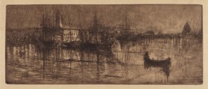 Une soirée pluvieuse à Venise, vers 1880