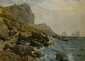 Paysage côtier dramatique avec bateau