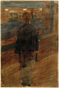 Jeune homme devant un tramway - Otto Meyer Amden