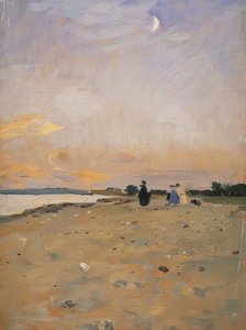 Paysage fluvial avec croissant de lune (Paysage côtier sur Juist), 1885 ou vers 1889 - Otto Modersohn