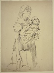 Paysanne avec enfant - Otto Scholderer