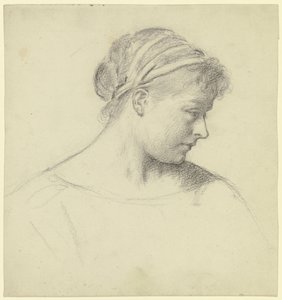 Tête de la femme assise tirée de « Préparation pour le bal costumé » - Otto Scholderer