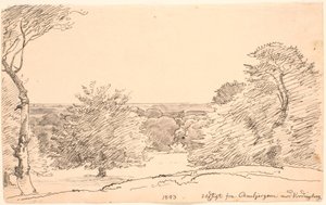 Paysage avec arbres et vue dégagée des Ambjergene vers Vordingborg - P.C. Skovgaard