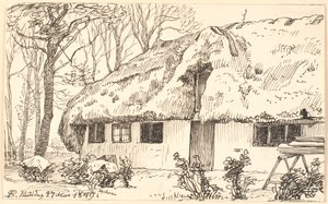 Maison de paysan couverte de chaume à Læsø - P.C. Skovgaard