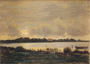 Vue à travers le fjord de Præstø vers le manoir de Nysø - P.C. Skovgaard