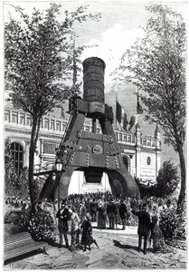 Exposition universelle à Paris en 1878 : le marteau-pilon de Le Creusot au Champs-de-Mars, 1878 - P. Ferat