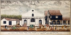 Vue sud de la maison de mission wesleyenne, Colombo sur l
