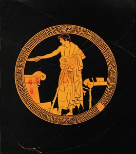 Jeune homme versant une libation sur un autel ... - Painter Makron