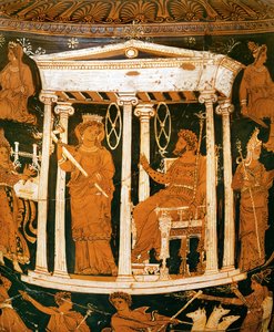Hadès et Perséphone dans leur palais aux Enfers (poterie) - Painter Underworld