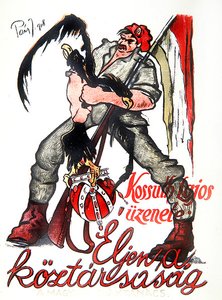 Révolutionnaire hongrois étranglant l