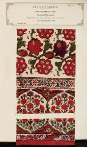 Échantillon de couvre-lit en coton de Shikarpore au Sind, de The Collection of the Textile Manufacturers of India, par John Forbes Watson, publié en 1866 - Pakistani School