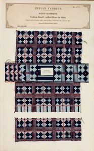 Échantillon de foulard en coton de Nurrapore au Sind, de The Collection of the Textile Manufacturers of India, par John Forbes Watson, publié en 1866