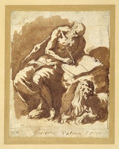 Saint Jérôme assis sur un rocher, écrivant - Palma Il Giovane