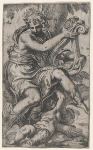 Cupidon et Apollon avec une lyre, vers 1568 - Paolo Farinati