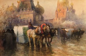 Transport de glace à Moscou