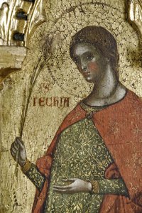 Sainte Thècle (détail du Polyptyque de la Crucifixion avec Saints) - Paolo Veneziano