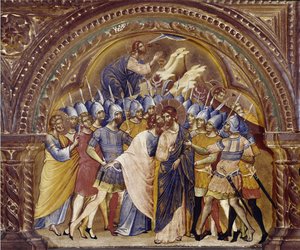 La Prise du Christ, détail du polyptyque de Santa Chiara - Paolo Veneziano