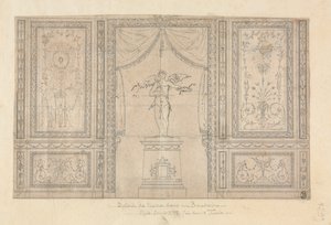 Statue de Cupidon dans une niche murale - Paolo Vincenzo Bonomini