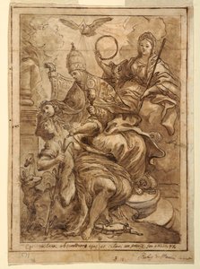 Dessin, Église triomphant de la fausseté, vers 1700