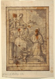 Dessin, Vierge et enfant en gloire, vers 1600-1700