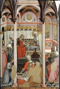 Naissance de Marie (détail) - triptyque sur panneau - Paolo di Giovanni Fei